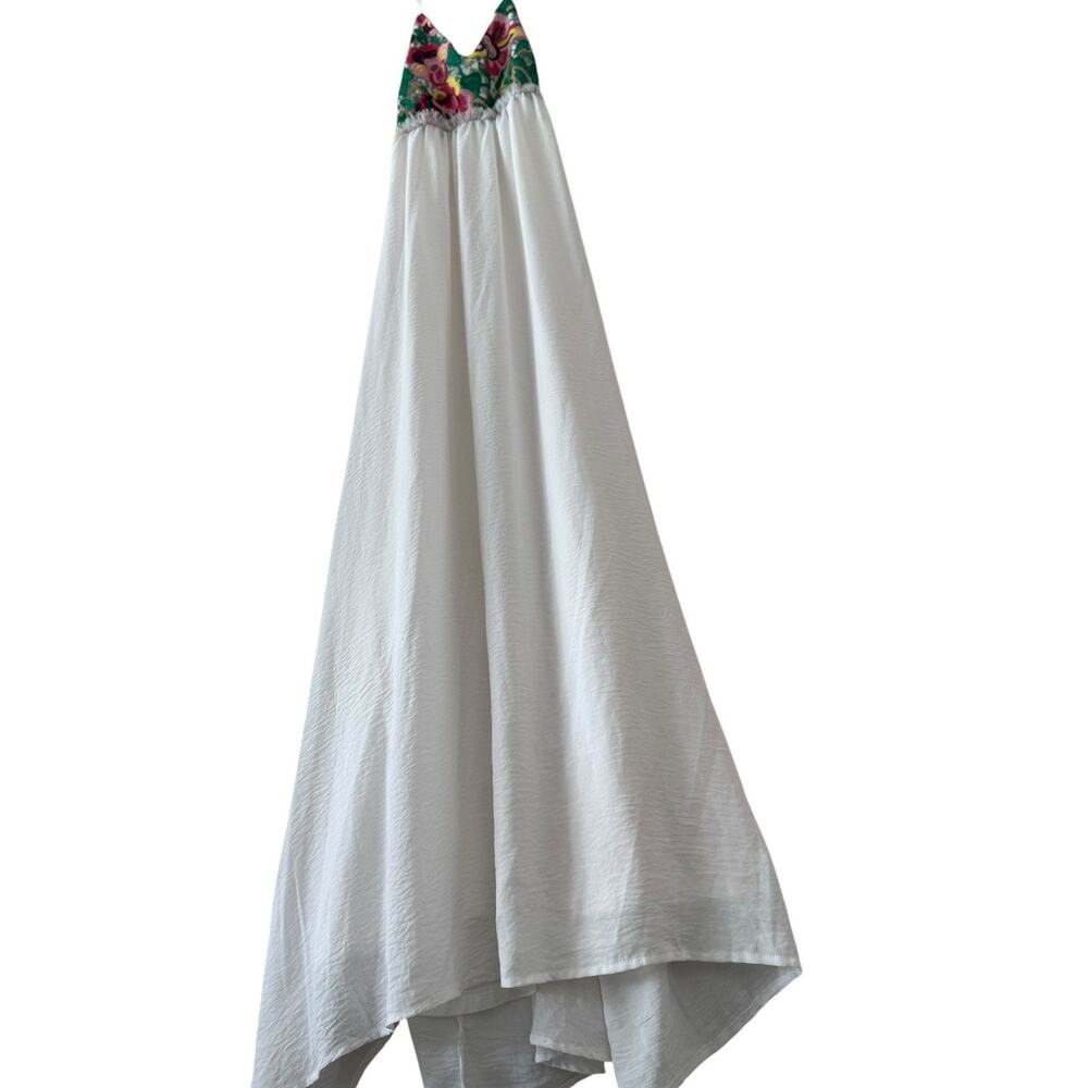Callie Mac Floral Embroidered White Maxi Dress 100% Polyester Size M - Picture 4 of 10